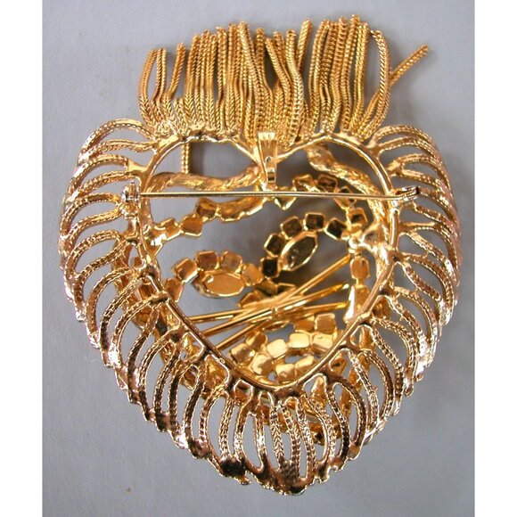 DOMINIQUE Huge RS Lion Brooch Pendant - Fringe Mane Statement Book Piece - Picture 2 of 2